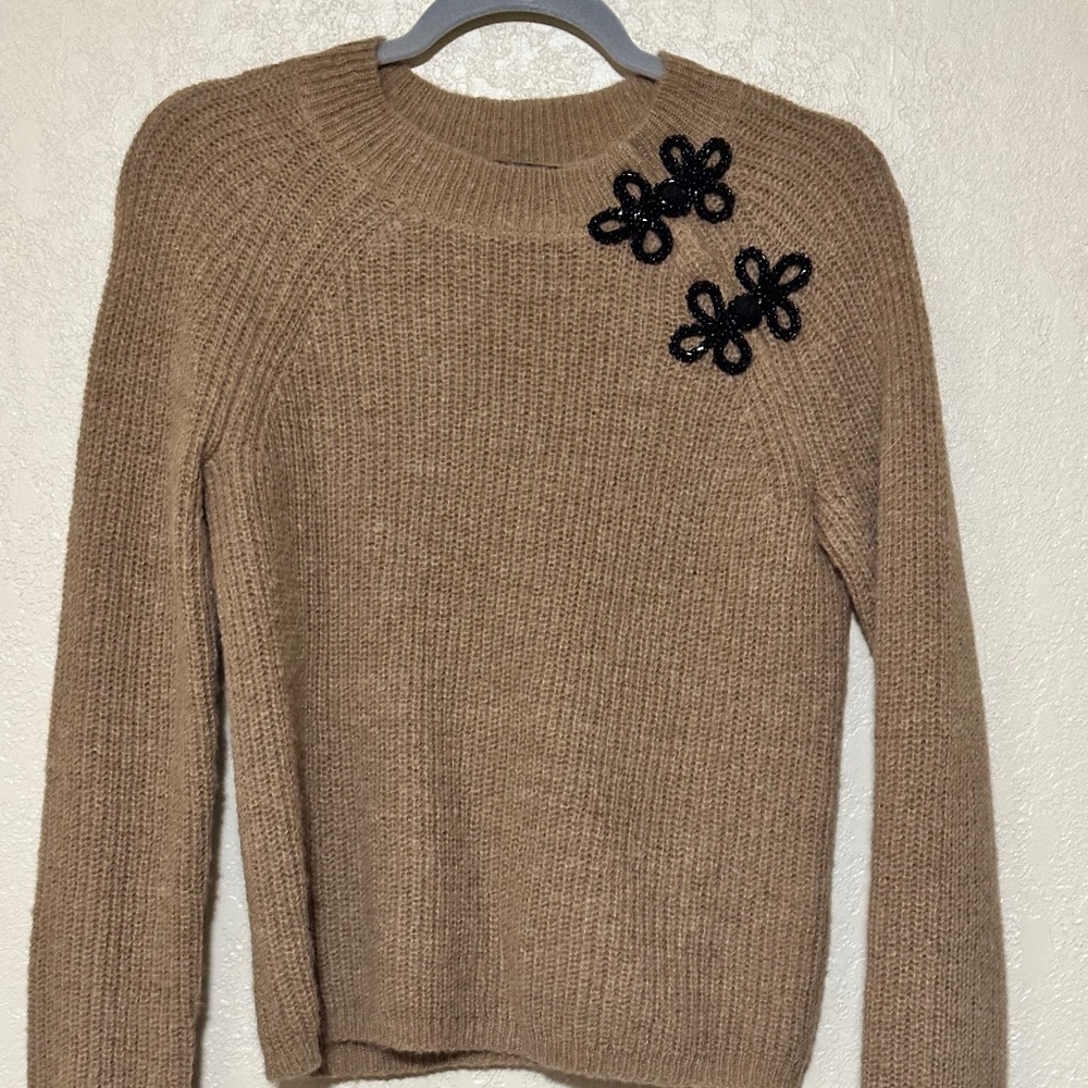 J. Crew - Rosette Flower Crewneck | Size Small